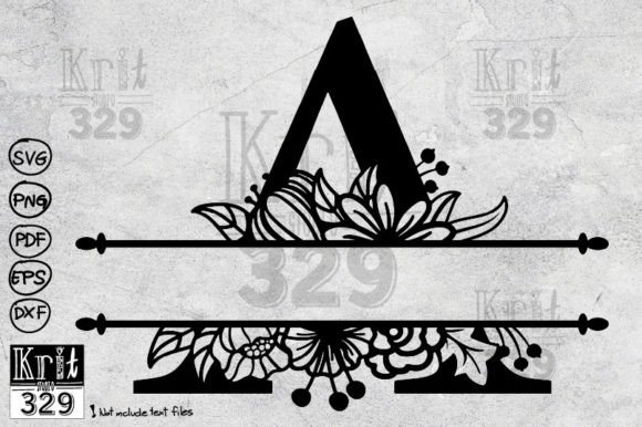 A Alphabet Floral Split Monogram