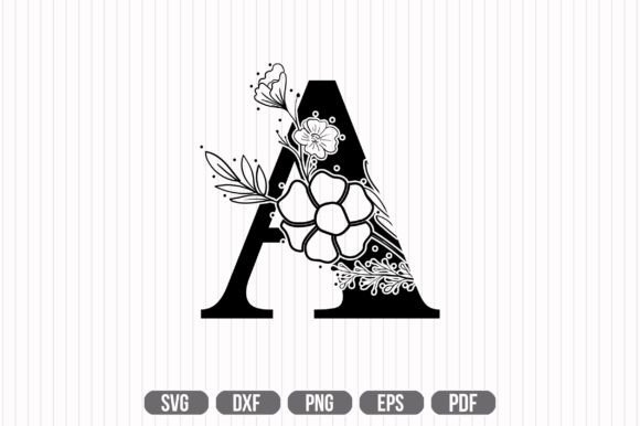 A Floral Capital Alphabet SVG
