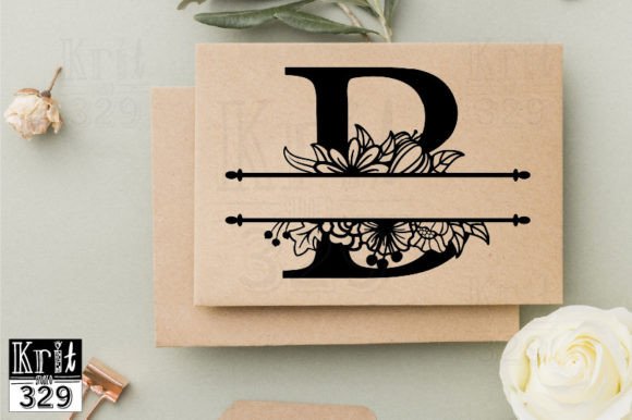 B Alphabet Floral Split Monogram