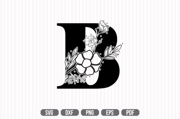 B Floral Capital Alphabet SVG