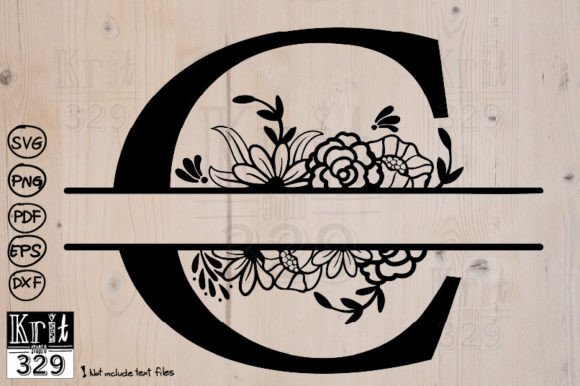 C Floral Split Monogram