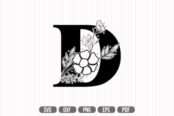 D Floral Capital Alphabet SVG