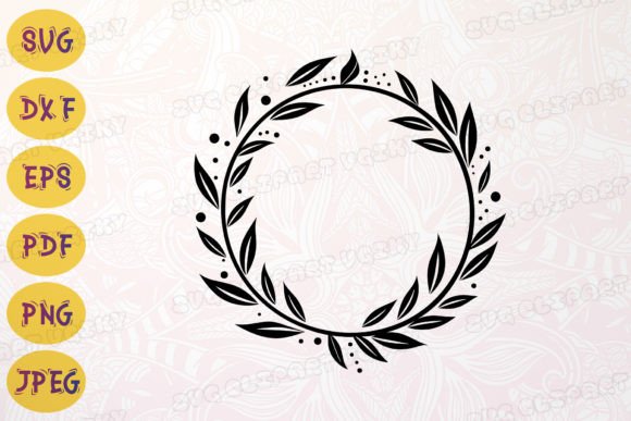 Eucalyptus Wreath Floral Leafy Frame SVG
