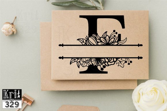 F Alphabet Floral Split Monogram