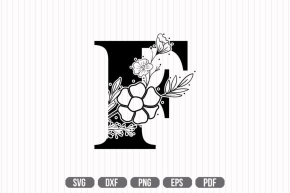 F Floral Capital Alphabet SVG