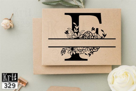 F Floral Split Monogram