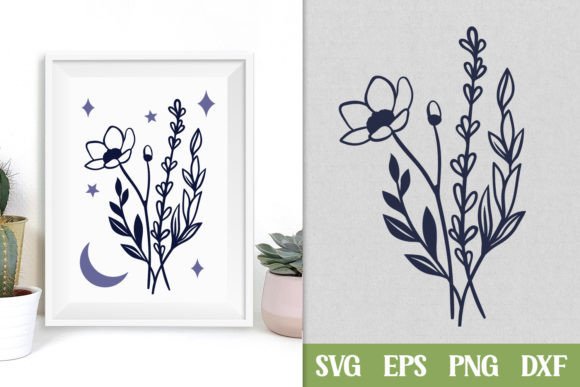 Floral Bouquet with Branches SVG