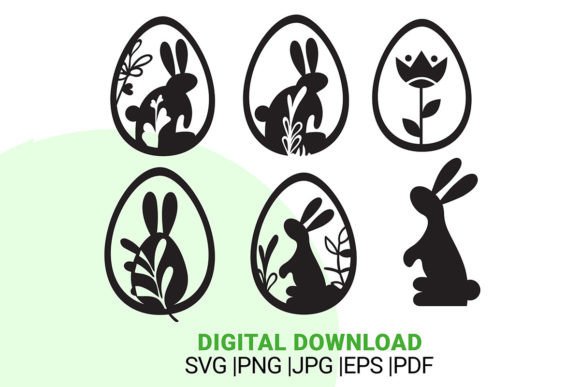 Floral Bunny Silhouette, SVG, Cricut