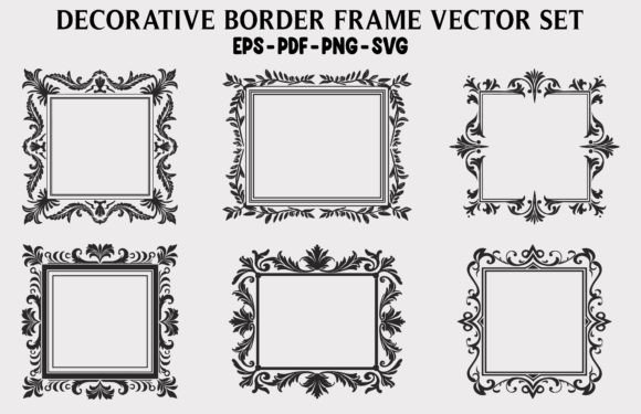 Floral Frame Vector SVG Clipart Bundle