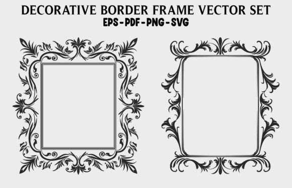 Floral Frame Vector SVG Clipart Set