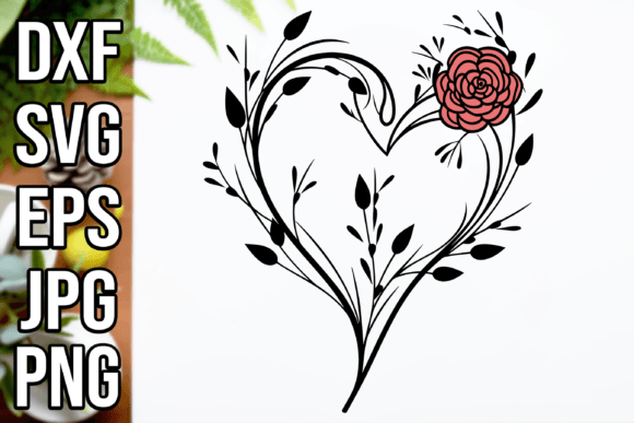 Floral Heart Frame SVG: Heart of Flower