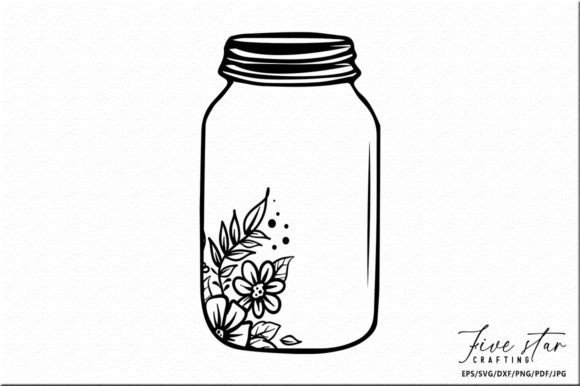 Floral Mason Jar SVG