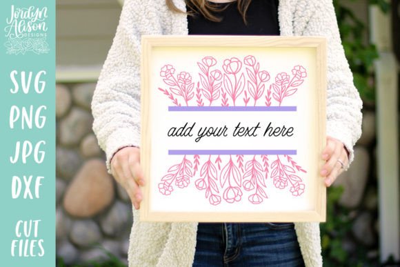 Floral Split Monogram SVG