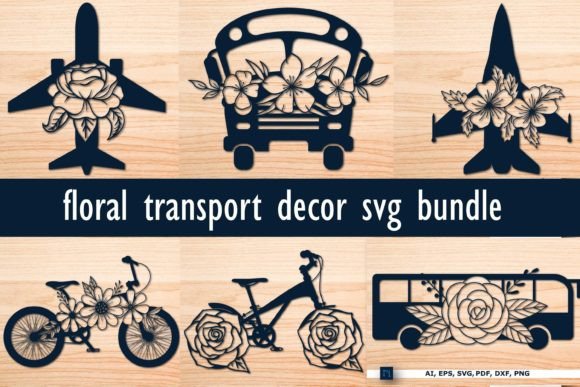 Floral Transport Decor SVG Bundle