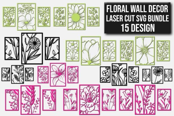 Floral Wall Decor Laser Cut SVG Bundle
