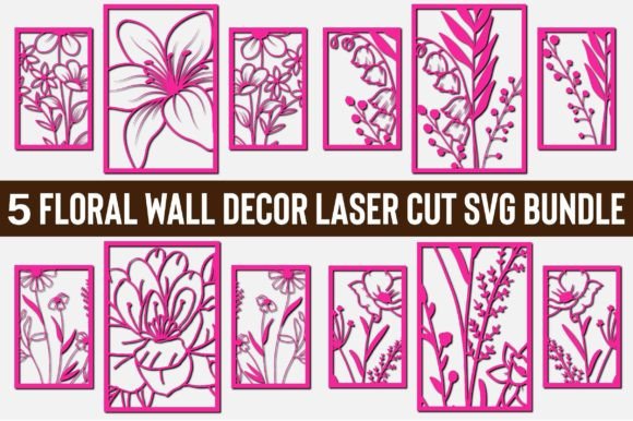 Floral Wall Decor Laser Cut SVG Bundle 3