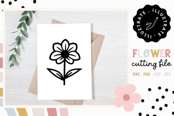 Flower SVG Cut File, Floral Line Art SVG
