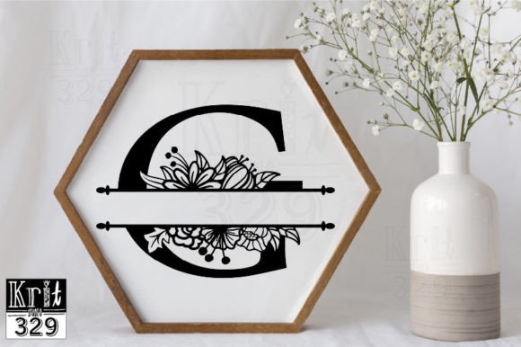 G Alphabet Floral Split Monogram
