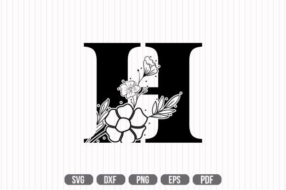 H Floral Capital Alphabet SVG