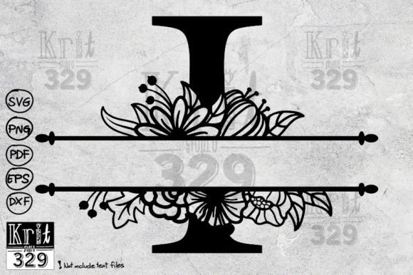 I Alphabet Floral Split Monogram