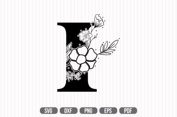 I Floral Capital Alphabet SVG