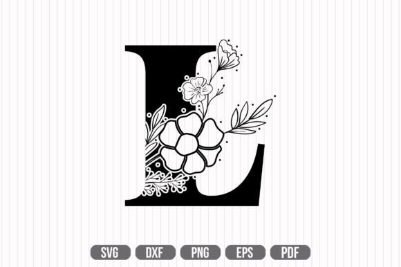 L Floral Capital Alphabet SVG