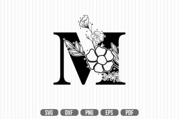M Floral Capital Alphabet SVG