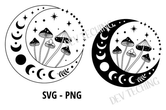 Magic Moon Mushroom SVG PNG Review