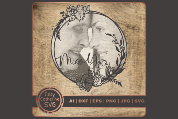 Miss You Floral Wreath Remembrance SVG