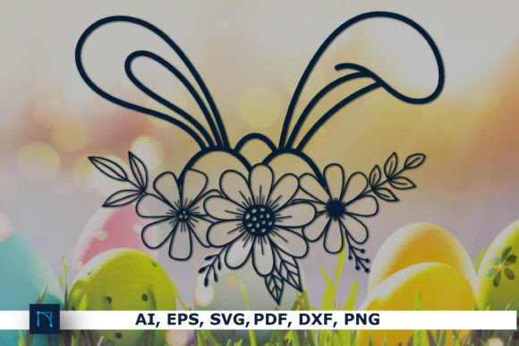 Paper Cut Floral Easter Bunny SVG Bundle