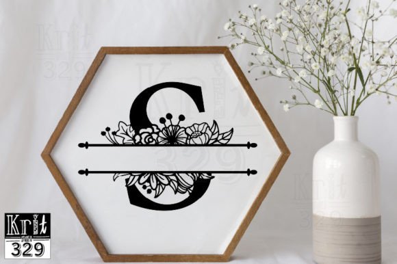 S Alphabet Floral Split Monogram