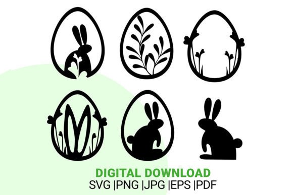 Spring Bunny Egg Silhouette, SVG, Cricut