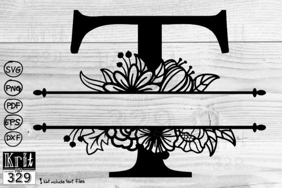 T Alphabet Floral Split Monogram