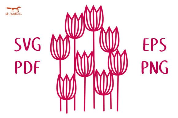 Tulip Garden SVG Cut File