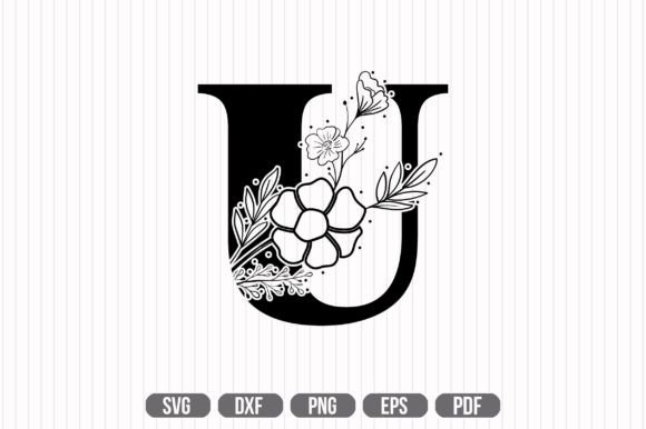 U Floral Capital Alphabet SVG