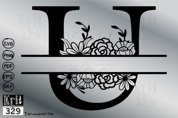 U Floral Split Monogram