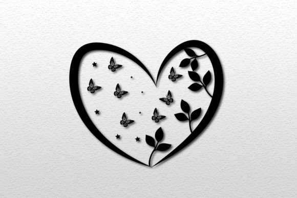 Valentine Floral Garden Butterfly SVG