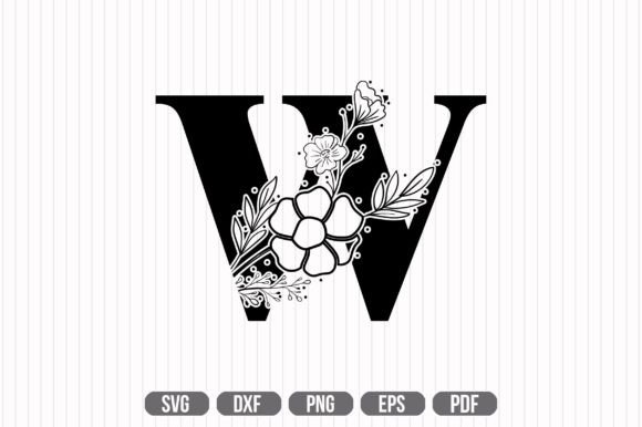 W Floral Capital Alphabet SVG