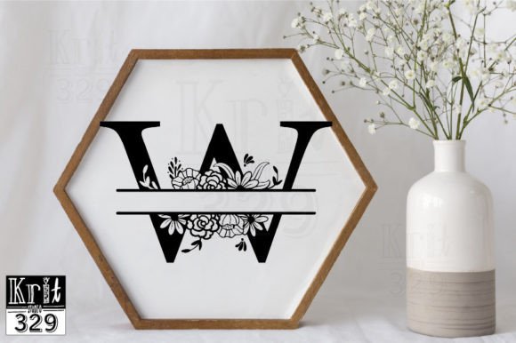 W Floral Split Monogram