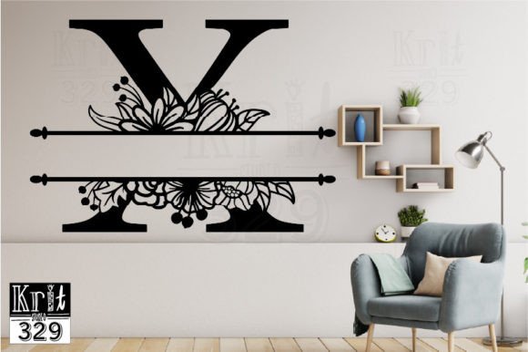 X Alphabet Floral Split Monogram