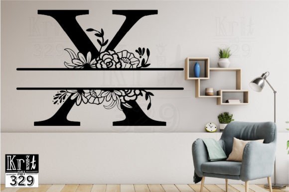 X Floral Split Monogram