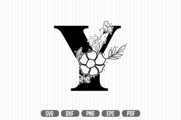 Y Floral Capital Alphabet SVG