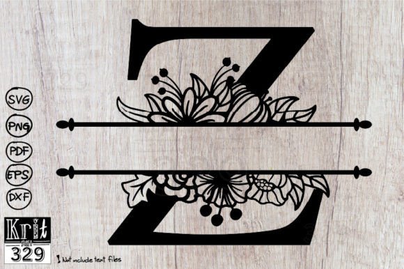 Z Alphabet Floral Split Monogram