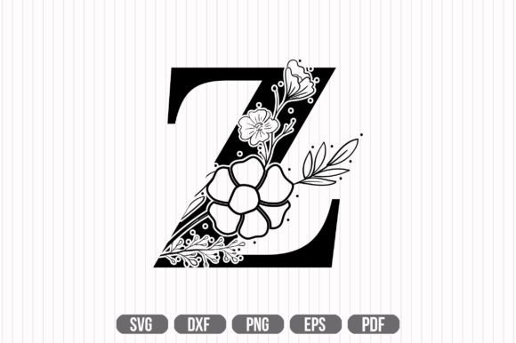 Z Floral Capital Alphabet SVG